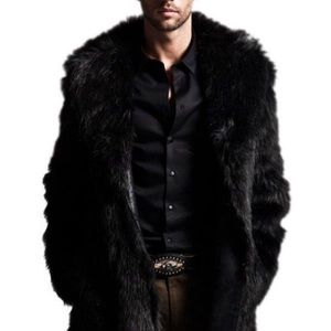 Men’s large black faux fur coat